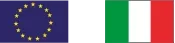 Bandiera europea e bandiera italiana